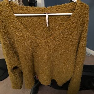 Free People lime green cropped sweater.